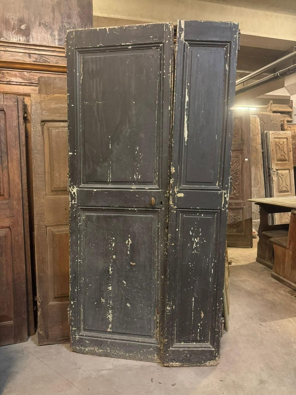 Entrance Door, Main Door, Double Wing, Black Lacquered, Italy photo vinterior
