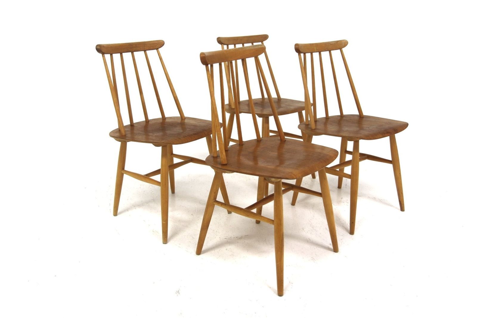 Vintage Fanett Teak Chairs By Ilmari Tapiovaara For Edsby Verken, 1960, Set Of 4 photo Furniture
