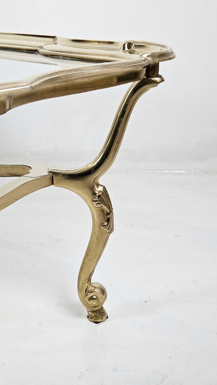 Italian Glass And Cast Bronze Coffee Table, 1980s photo vinterior