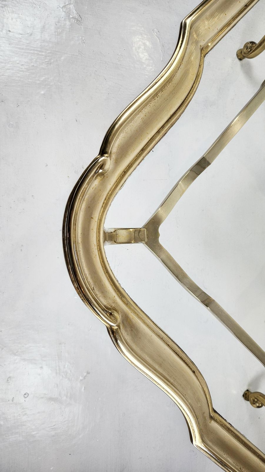 Italian Glass And Cast Bronze Coffee Table, 1980s photo vintage