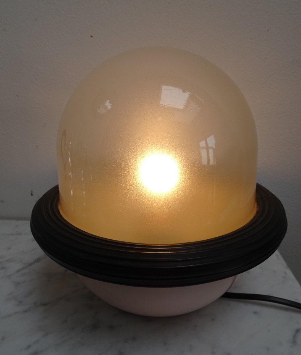851.0 Ufo Table Lamp In Glass And Metal Attributed To Sicme, Italy, 1980s photo
