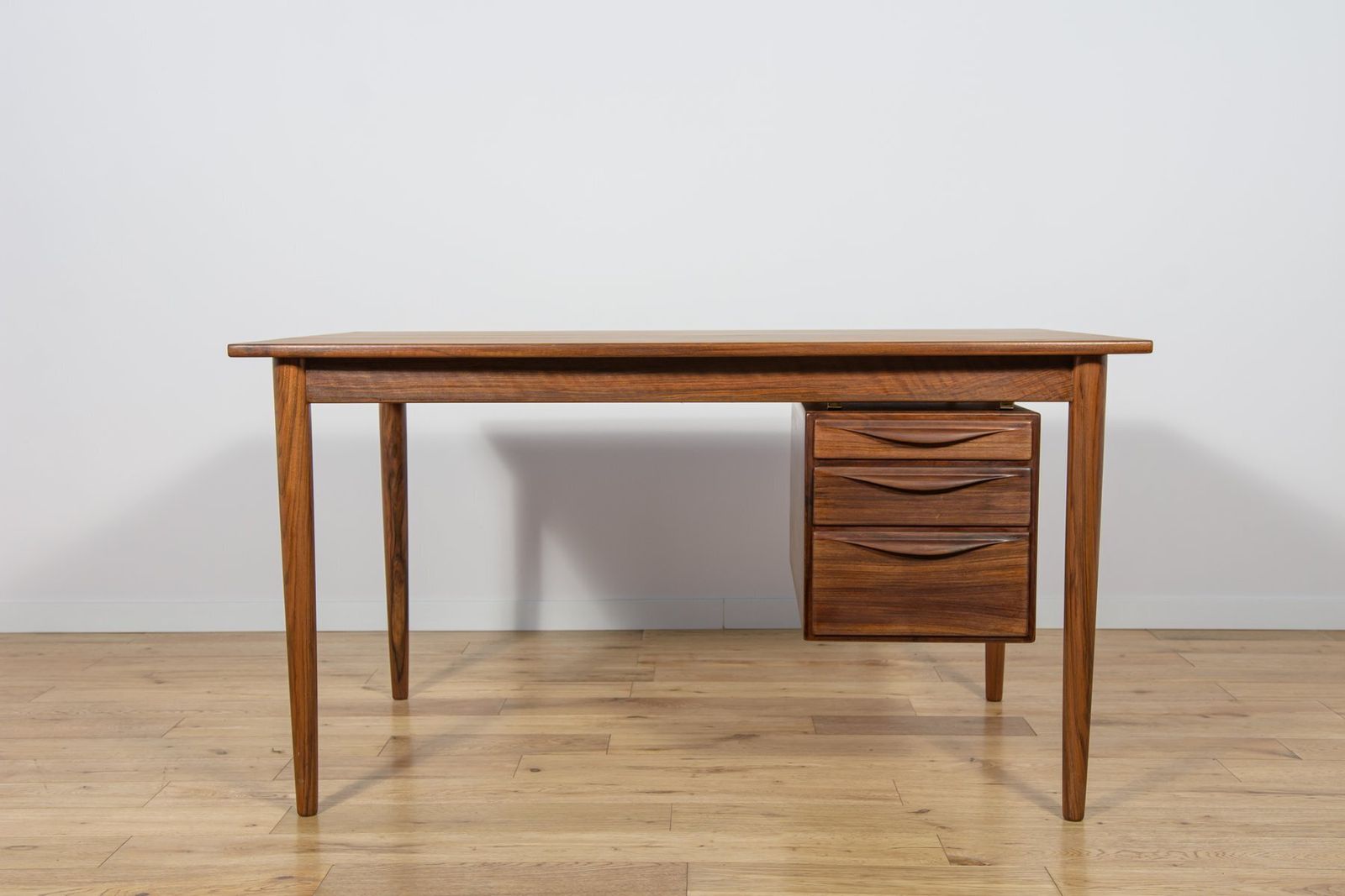 Mid Century Walnut Freestanding Desk From Rosengren Hansen, Denmark, 1960s photo Furniture