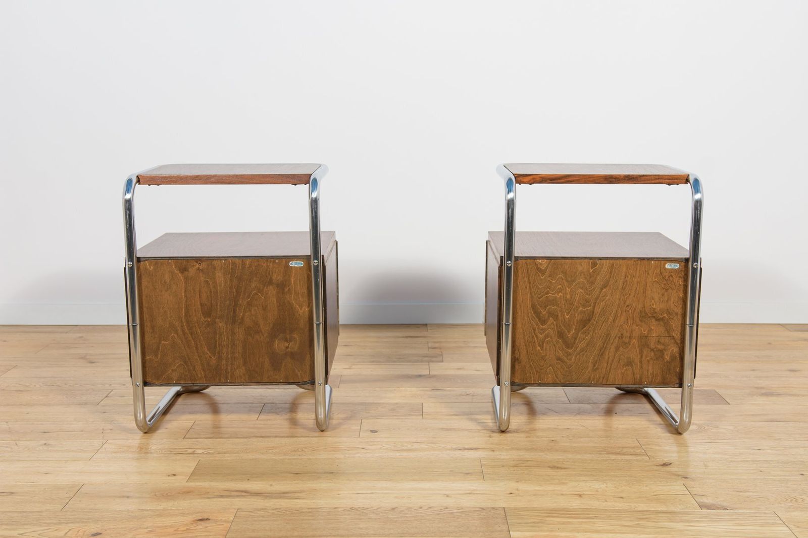 Furniture Mid Century Bauhaus Nightstands From Mücke Melder, Czechoslovakia, 1930s, Set Of 2 photo