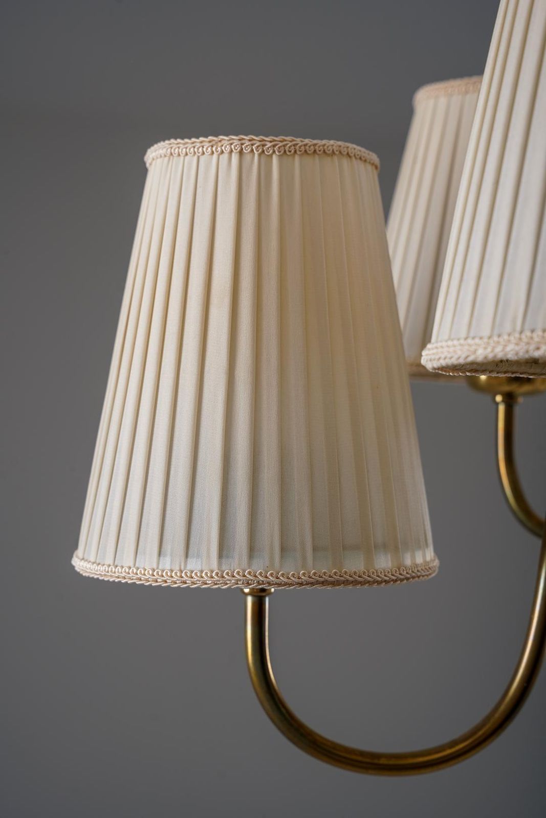 photo for sale Swedish Modern Brass Chandelier