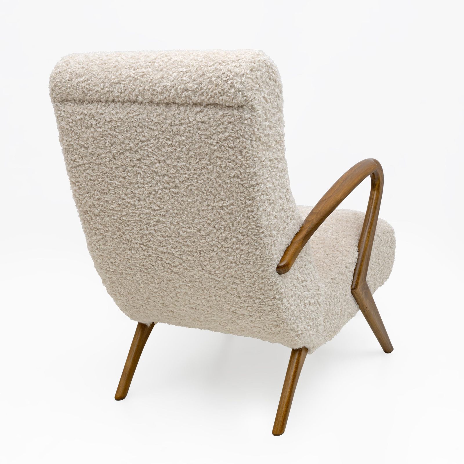 Attribute To Paolo Buffa Mid Century Modern Italian Bouclè Armchairs, Pair photo vintage