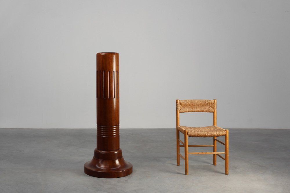 Art Deco Sculptural Wooden Pedestal, France, 1925 photo furniture