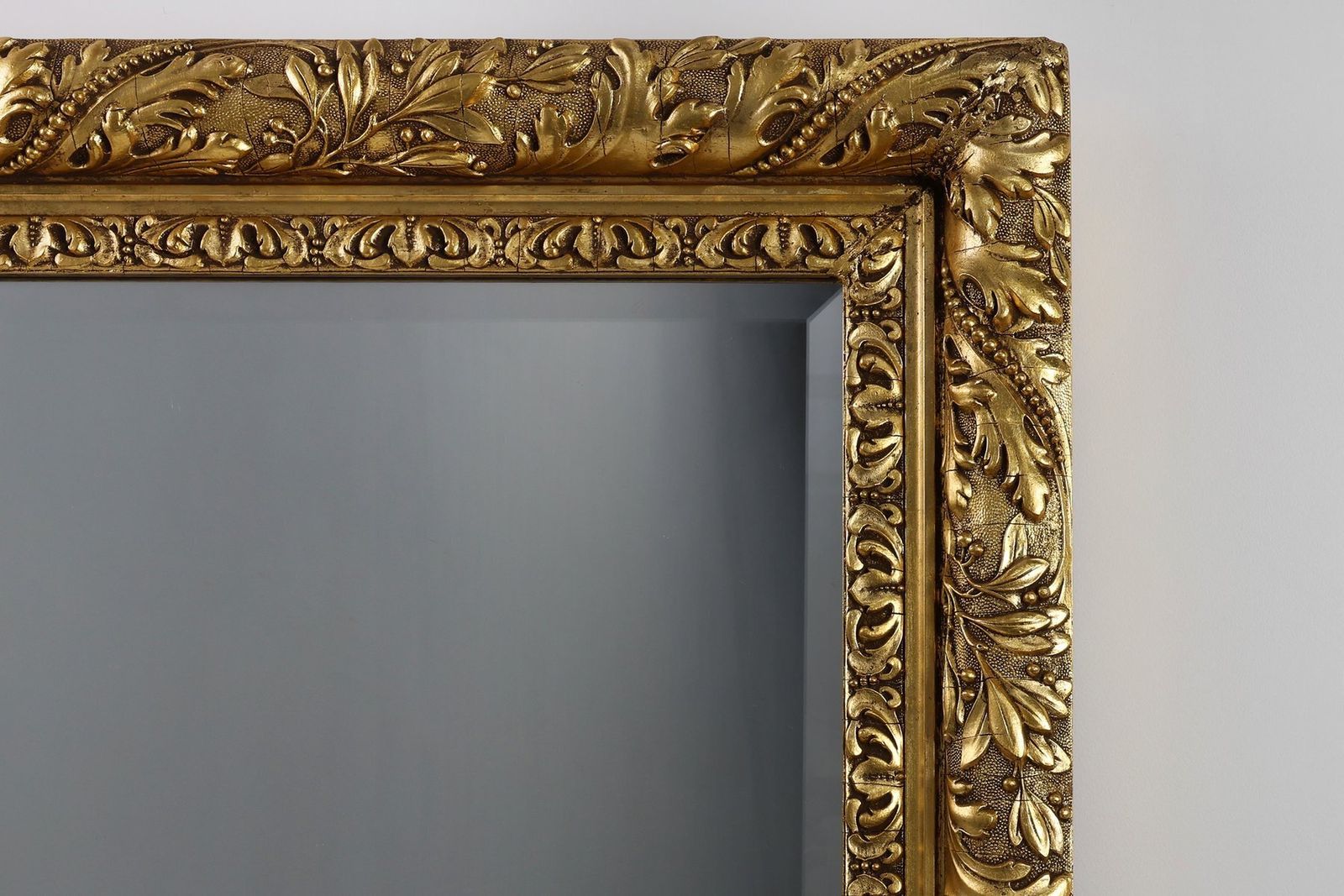 Large Baroque French Rustic Oak Wall Mirror, 1850s photo furniture