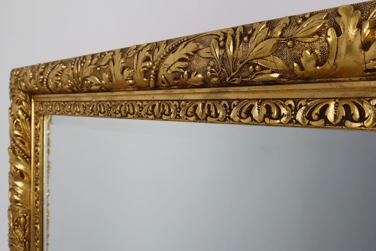 Large Baroque French Rustic Oak Wall Mirror, 1850s photo buy