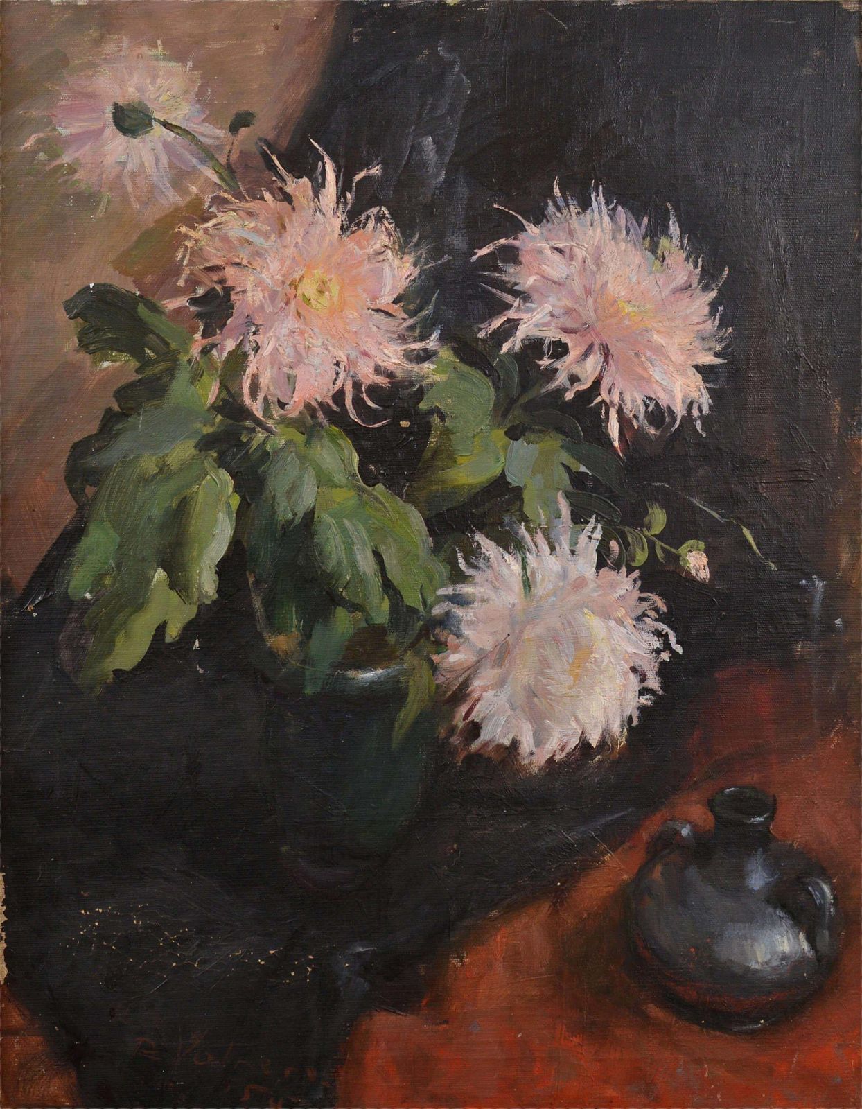 Rita Valnerechrysanthemums. 1954. Oil On Canvas. 72x57 Cm1954