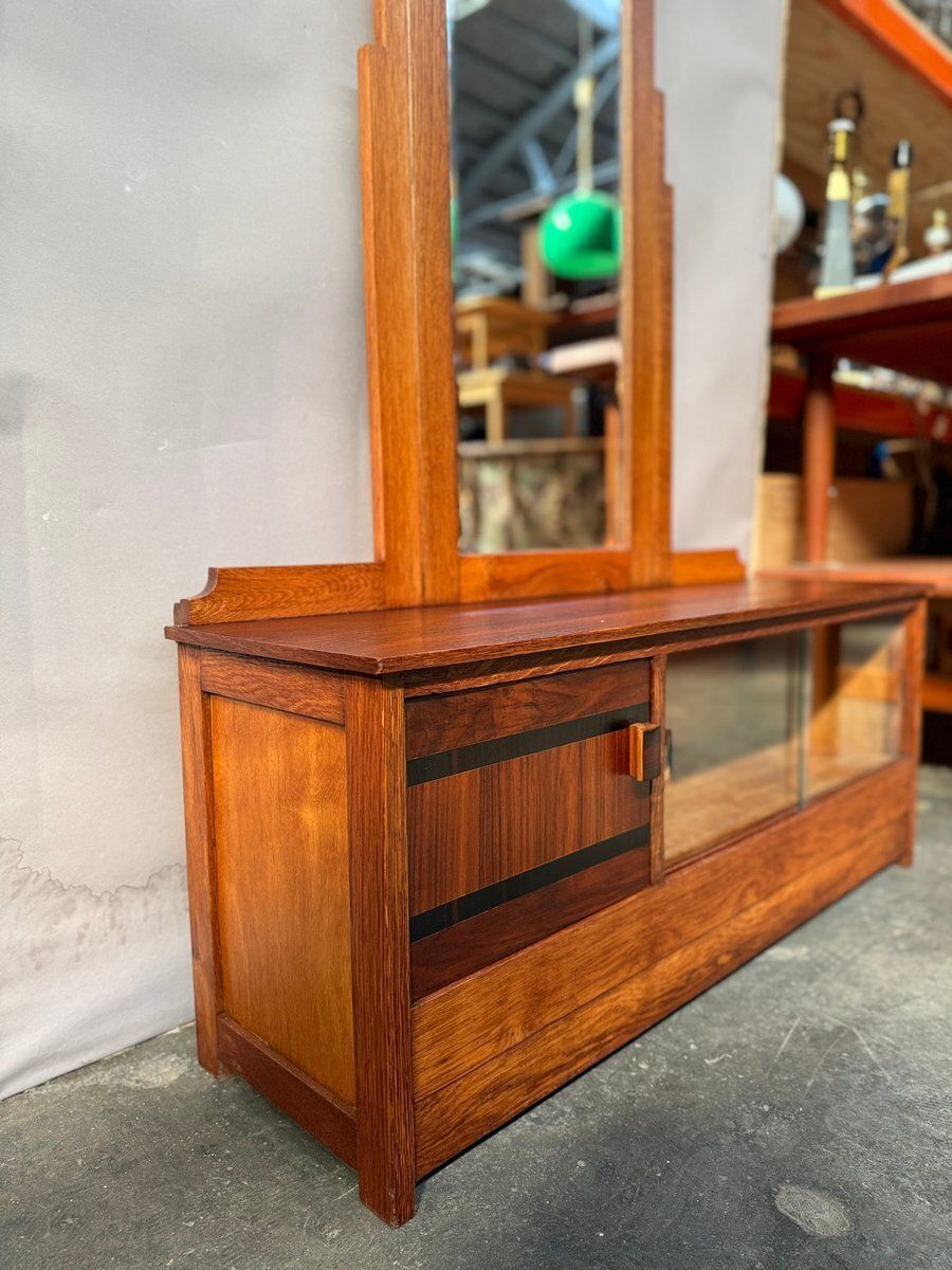 Art Deco Dutch Dressing Table With Mirror, 1930s photo vintage