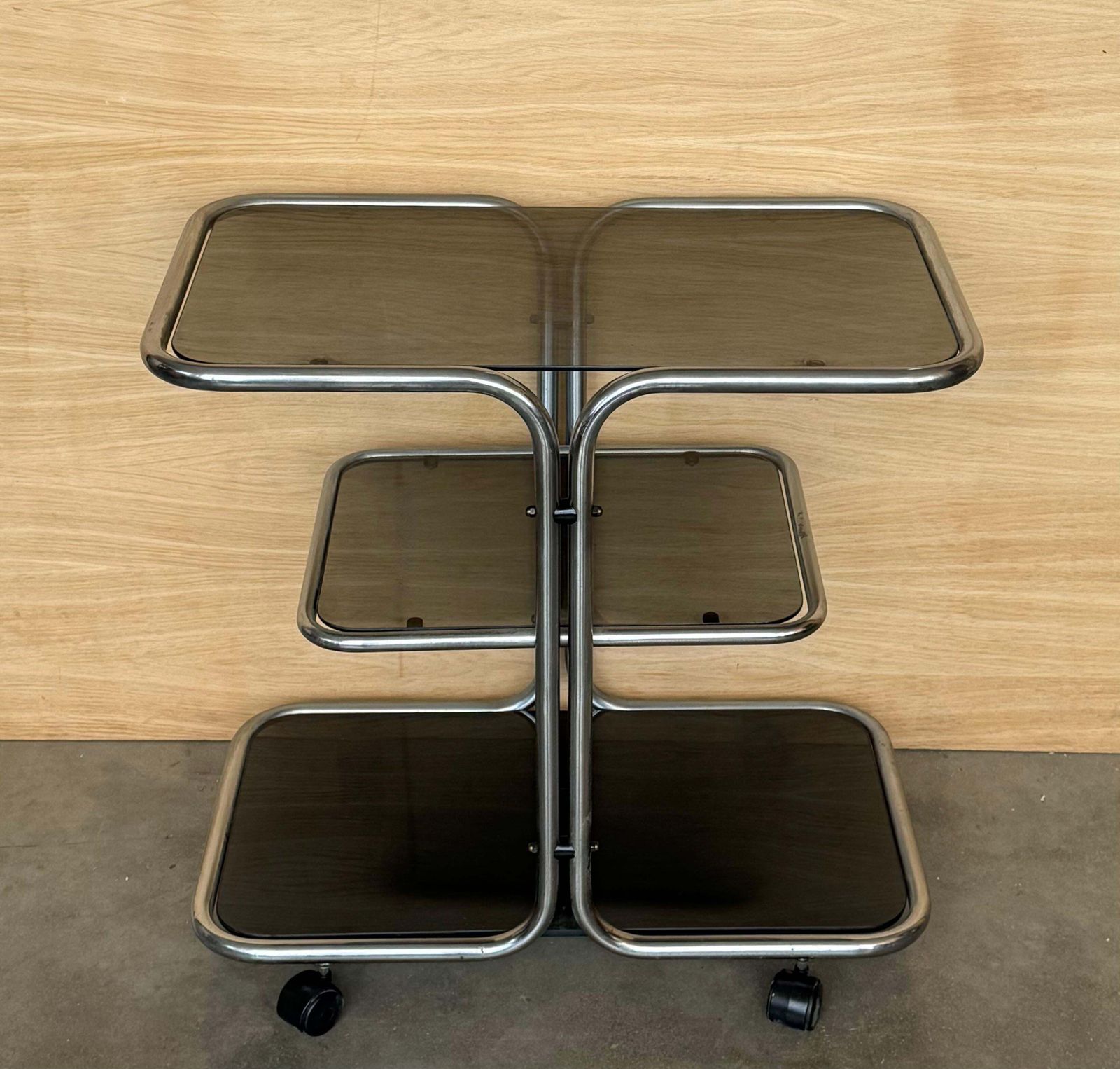 Bauhaus Style Tubular Trolley Or Bar Cart 1970s photo Furniture
