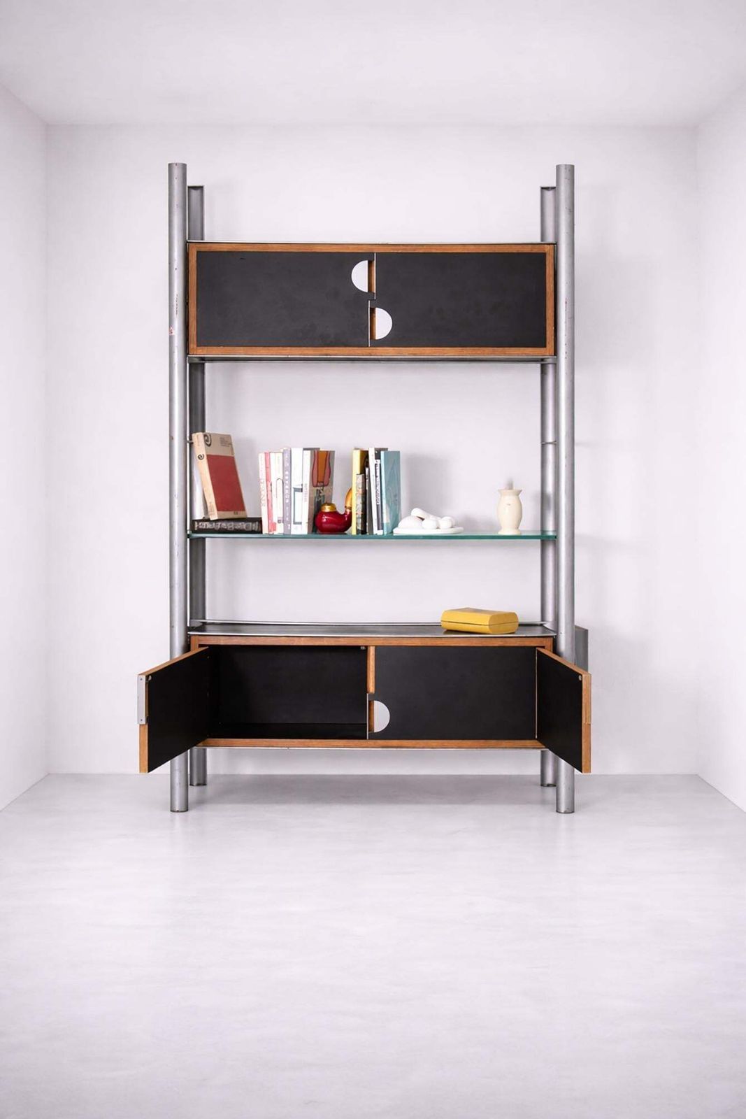 Italian Modular Ferrotipi Bookcase Room Divider, G. Malacrida & P. Resmini photo Furniture