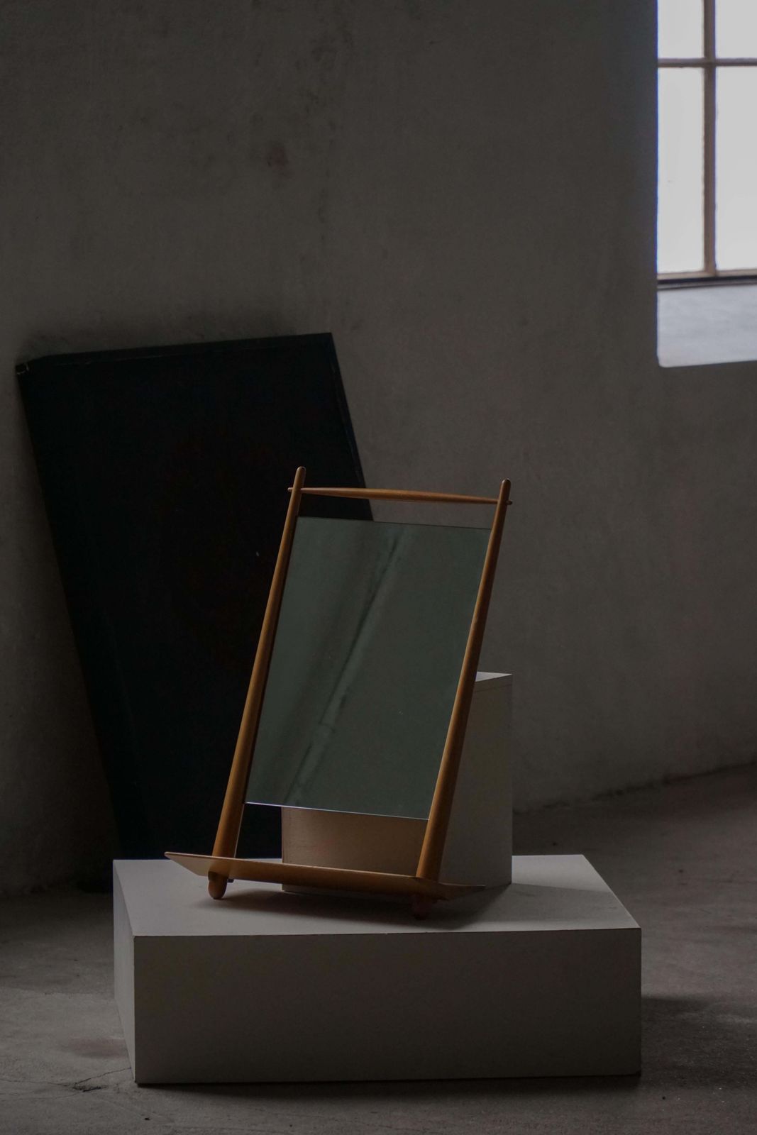 Home Decor Mid 20th Century, Scandinavian Standing Table Mirror In Wood, 1950s–1960s photo