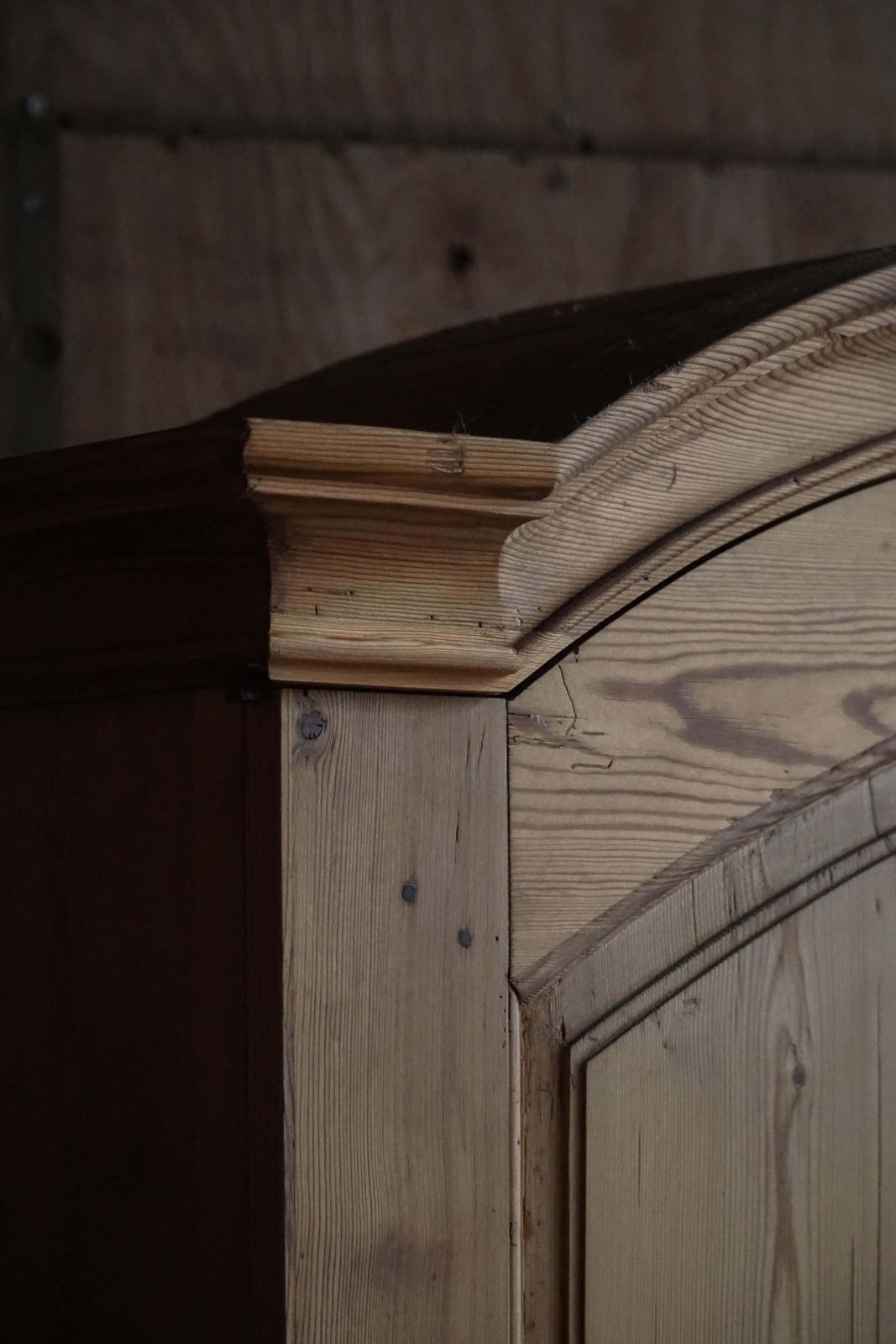 Antique Danish Pine Drop Front Secretary With Upper Cabinet, Mid 19th Century photo vintage