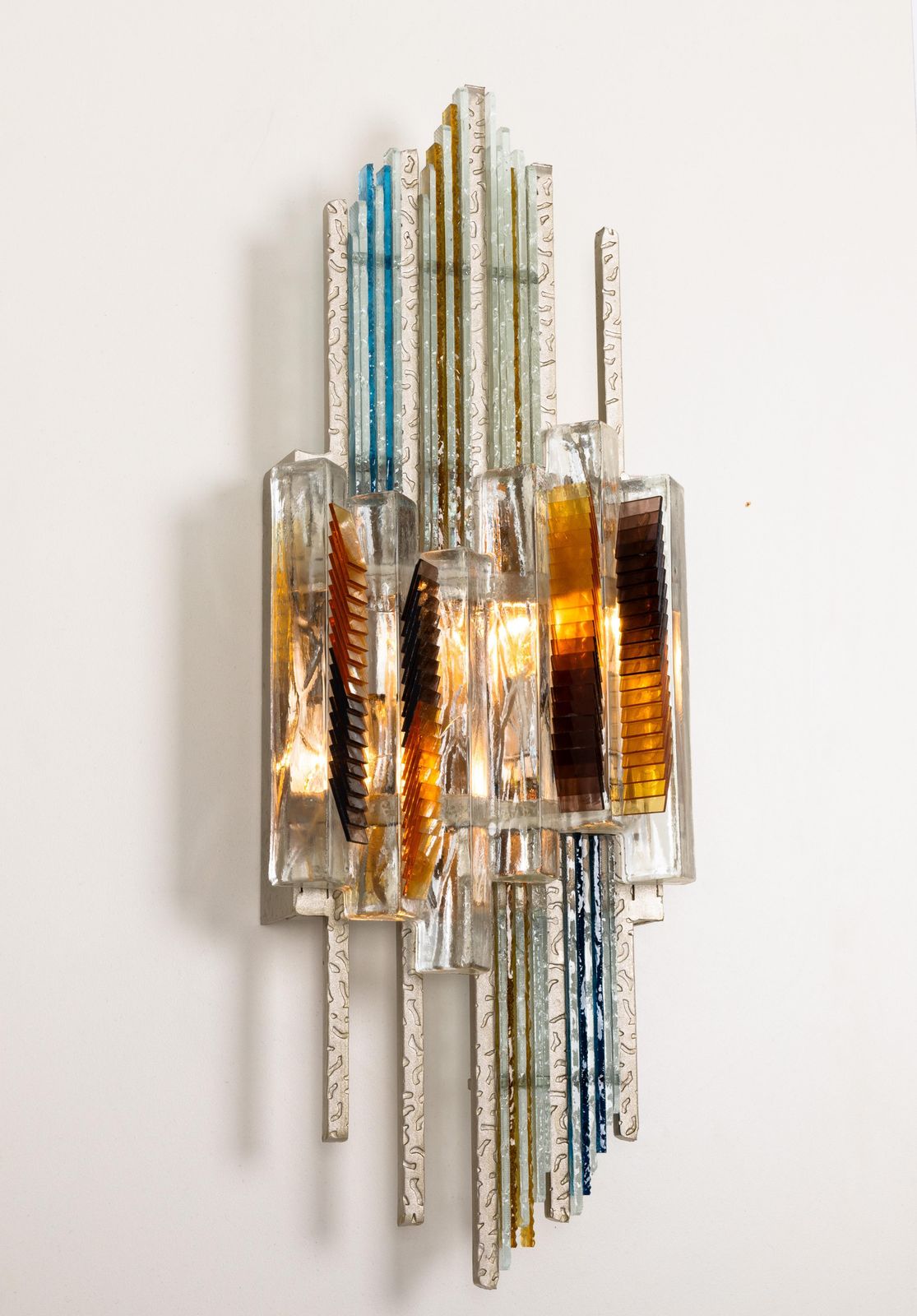 photo for sale Brutalist Mid Century Wall Sconce By Albano Poli For Poliarte, 1970s