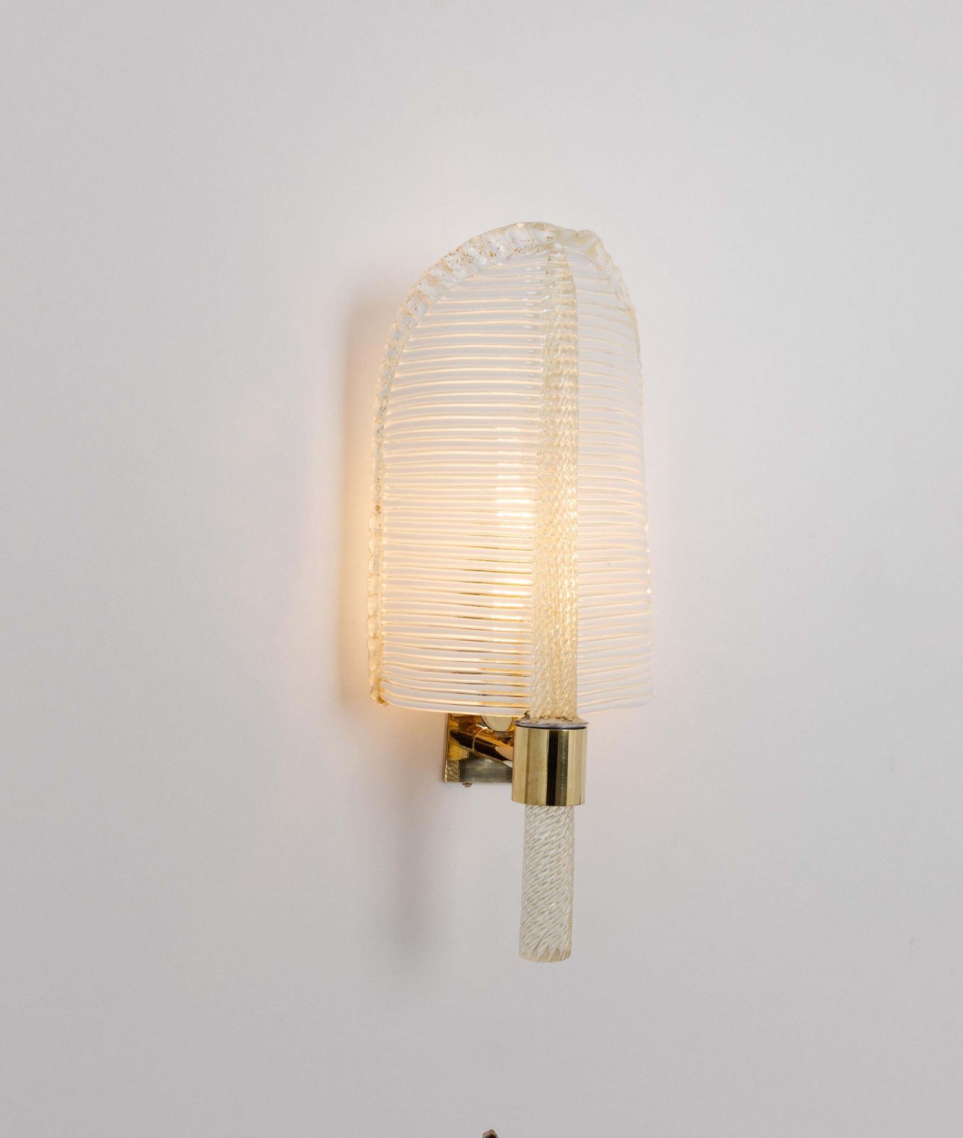 photo buy Pair Of Murano Glass Wall Sconces By Barovier & Toso, Italy, 1970s