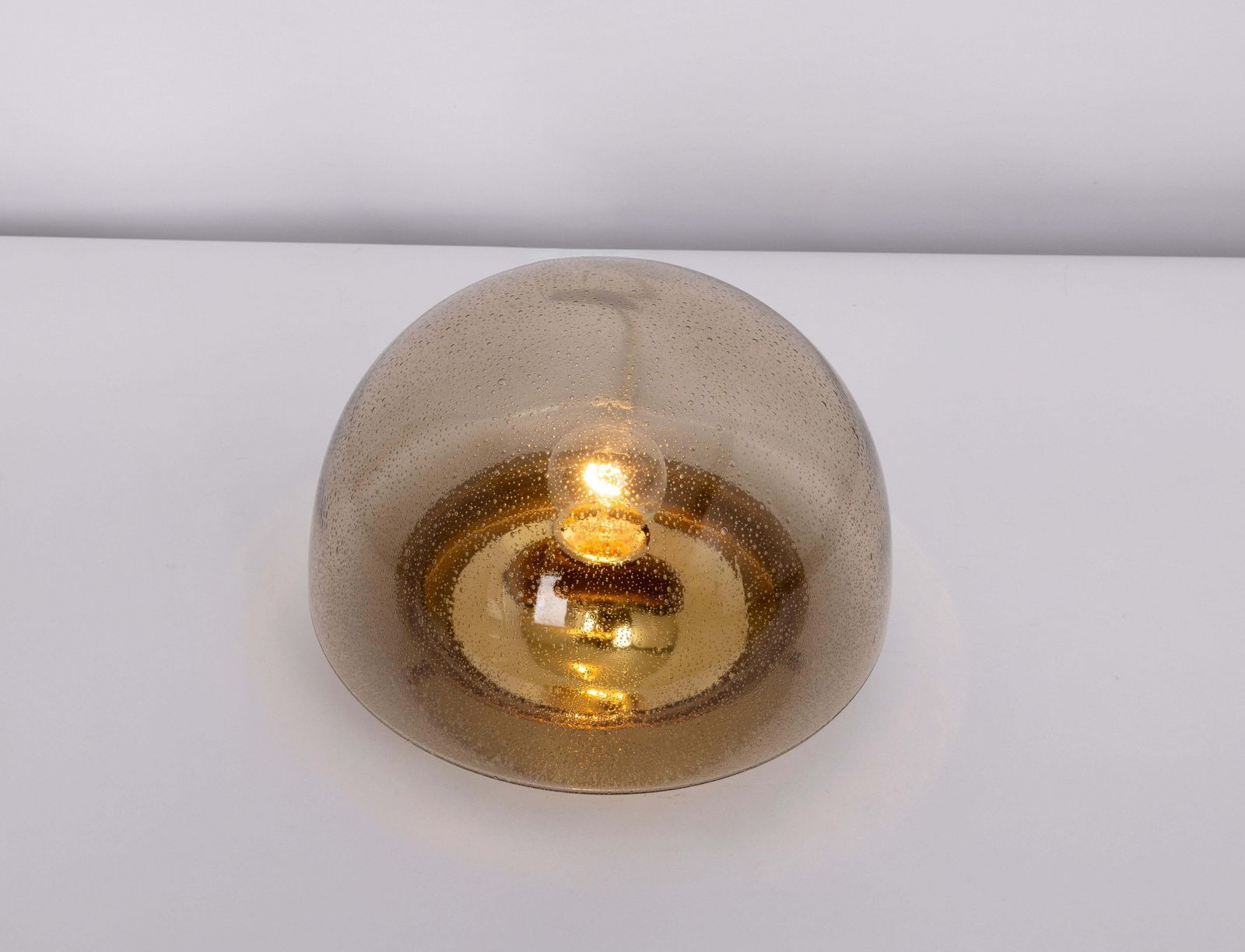 1 Of 4 Mid Century Flushmount Smoked Glass By Limburg, Germany, 1970s photo buy