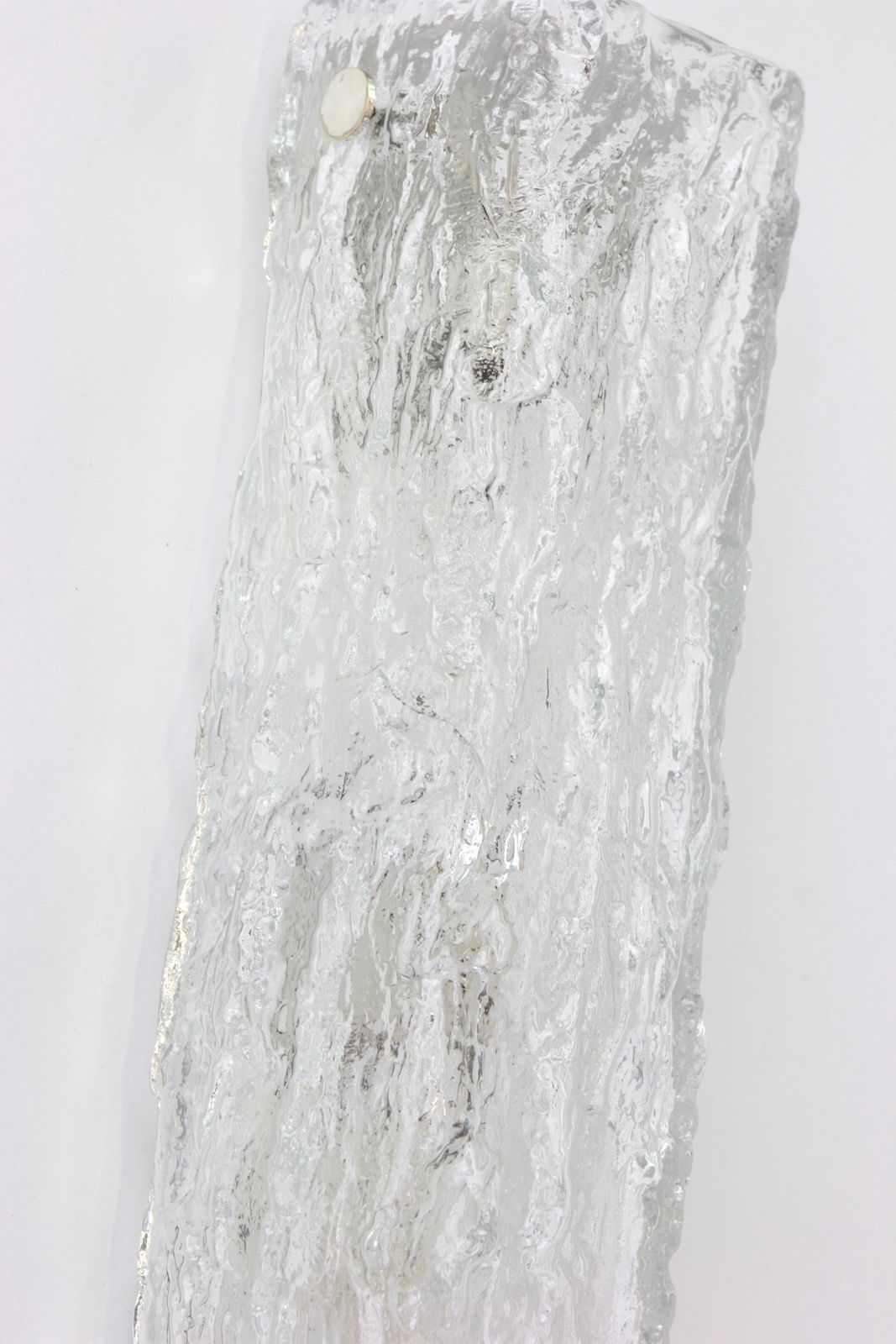 1 Of 2 Sets Of Large Murano Ice Glass Vanity Sconces By Kaiser, Germany, 1970s photo vinterior