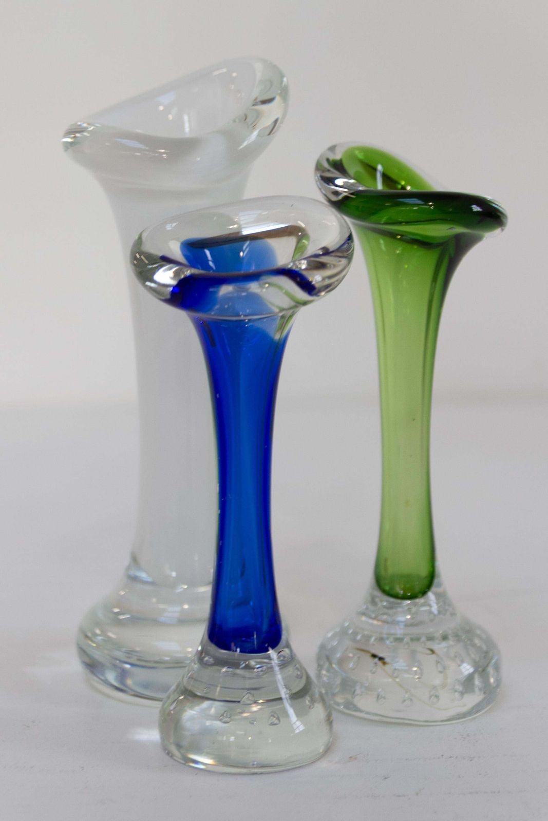 Swedish "Bone" Glass Vases By Bo Borgström For Aseda. 1960s. Set Of 3. photo buy