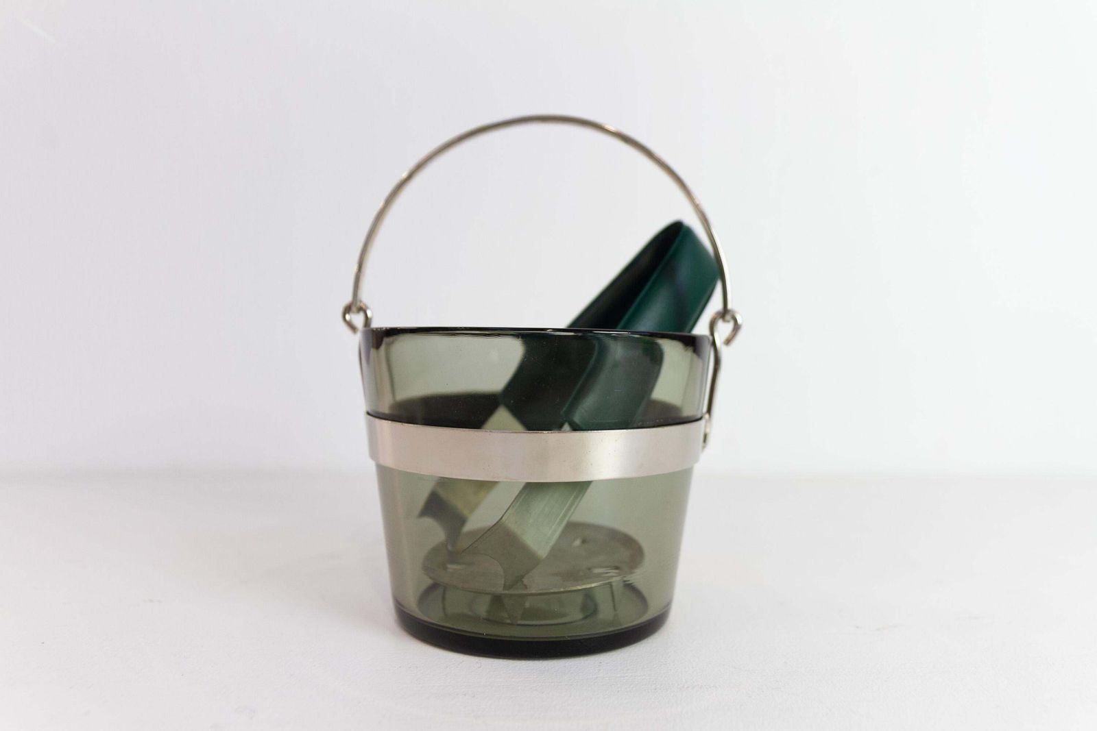 Swedish Glass Ice Bucket By Sven Palmqvist For Orrefors, 1960s. photo vintage