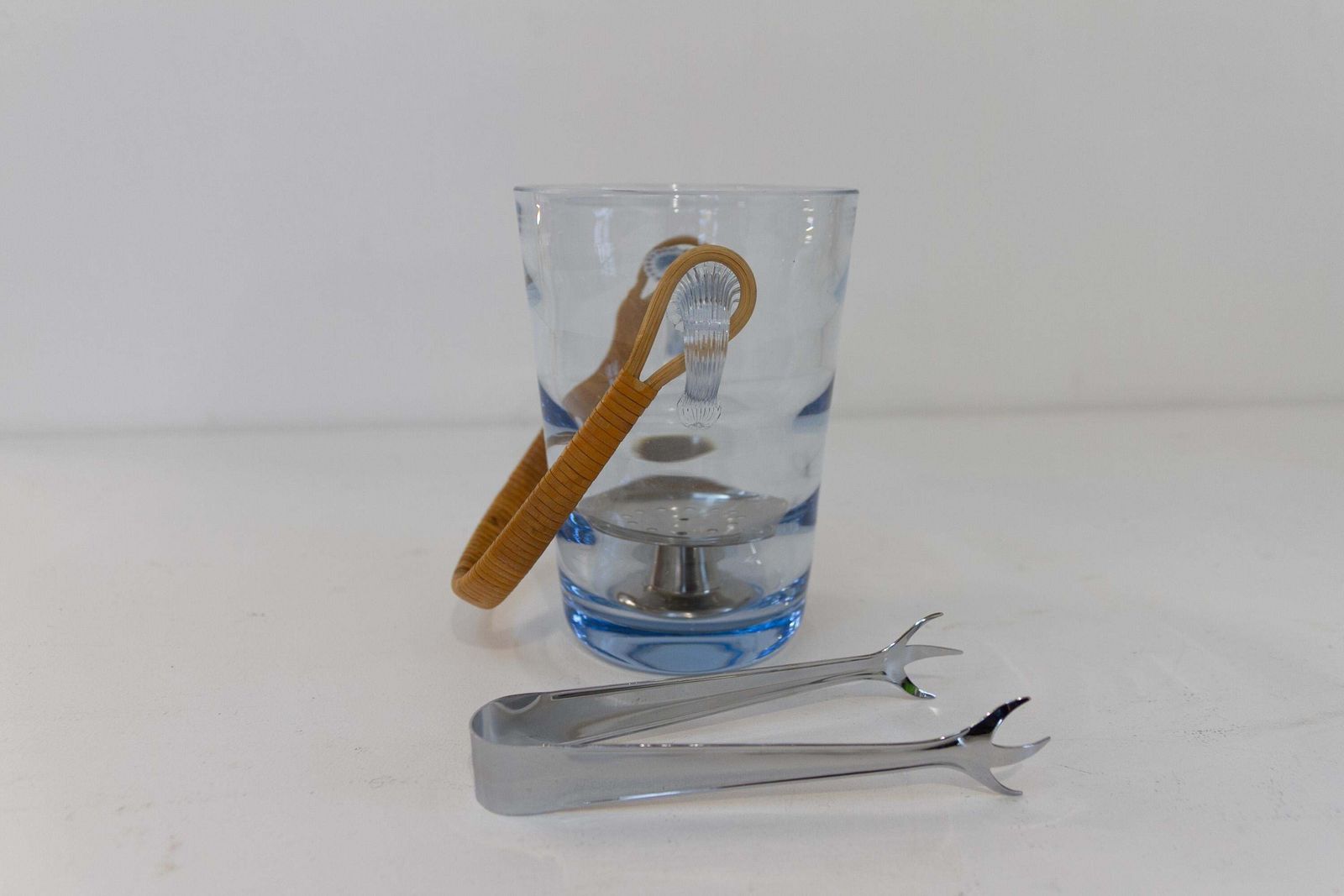 Danish Glass Ice Bucket By Per Lütken For Holmegaard, 1960s. photo vintage