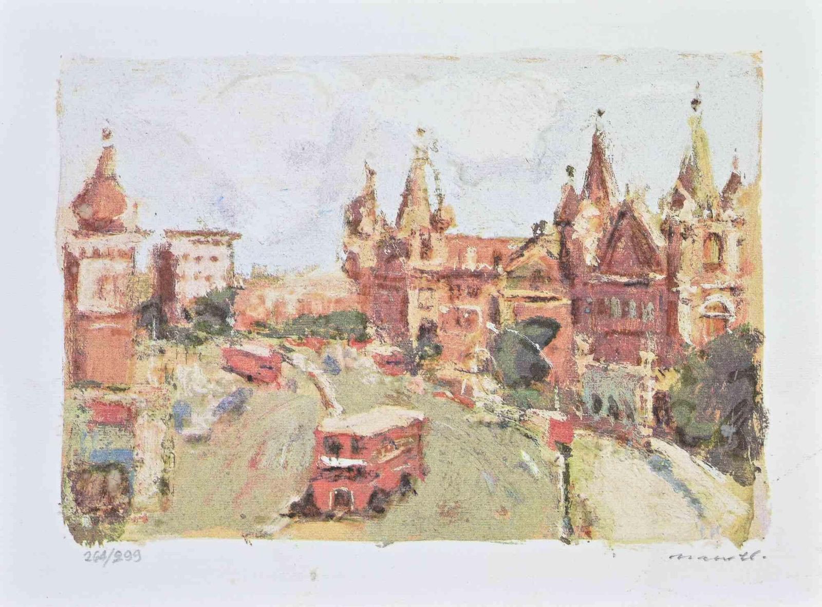 Franco Marzilliview Of London   Lithograph By Franco Marzilli   1980s1980s