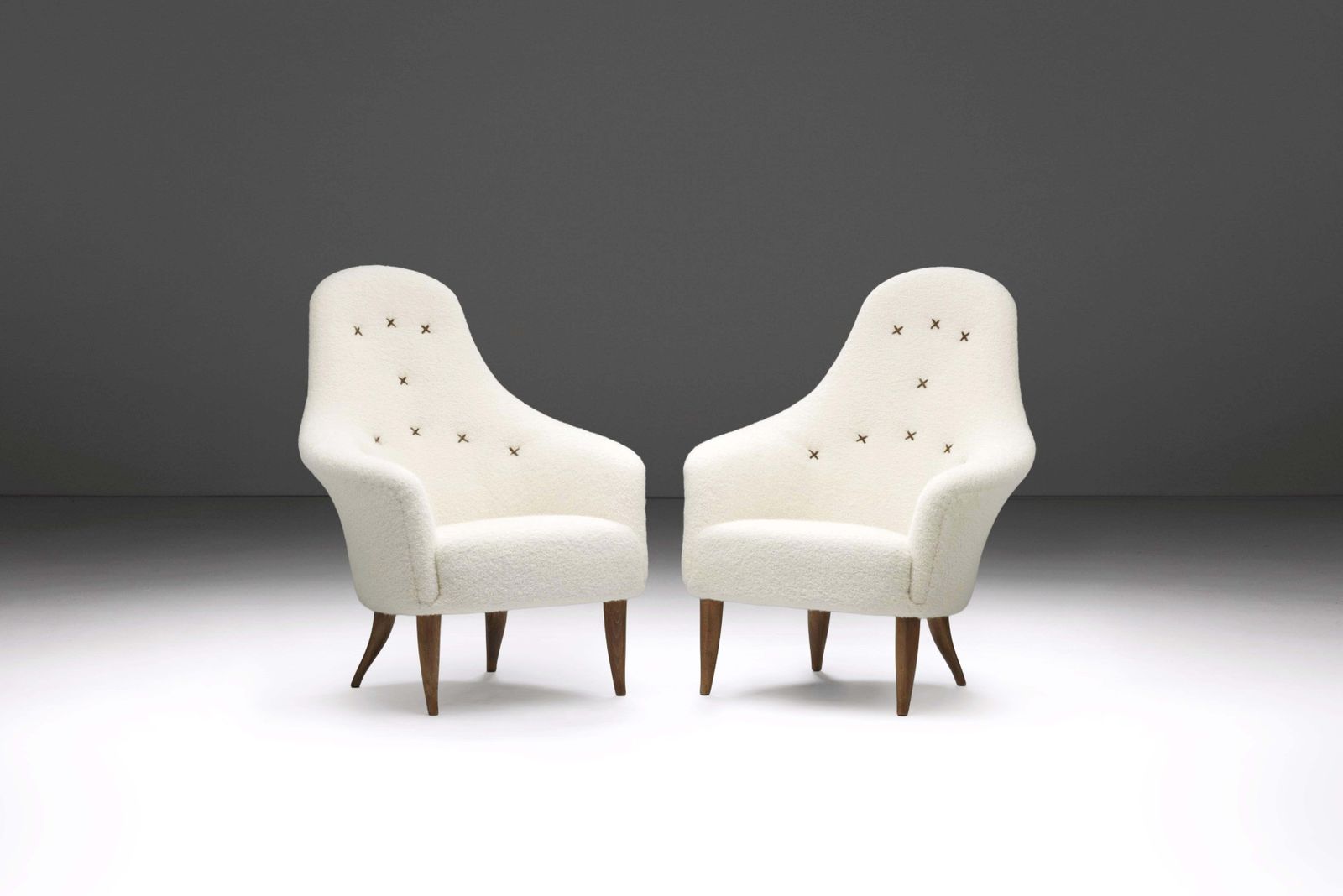 Pair Of “Adam” Easy Chairs By Kerstin Hörlin Holmquist, Sweden, 1950s photo furniture