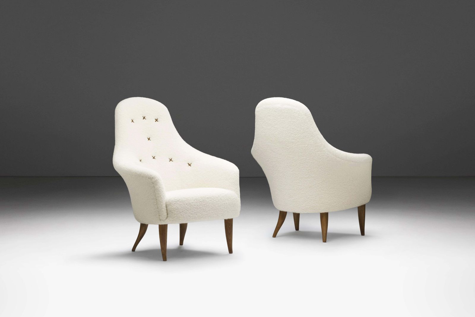 Pair Of “Adam” Easy Chairs By Kerstin Hörlin Holmquist, Sweden, 1950s photo vinterior