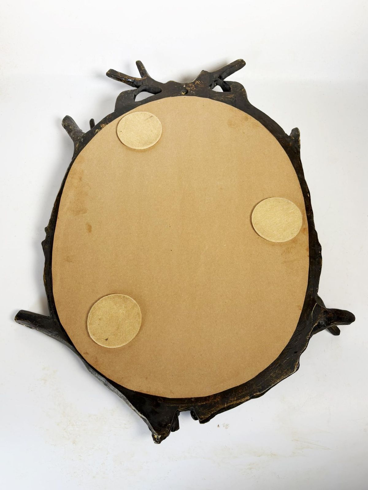 photo for sale Decorative Mirror With Wooden Branches And Birds, Antique Patina, France, 1970