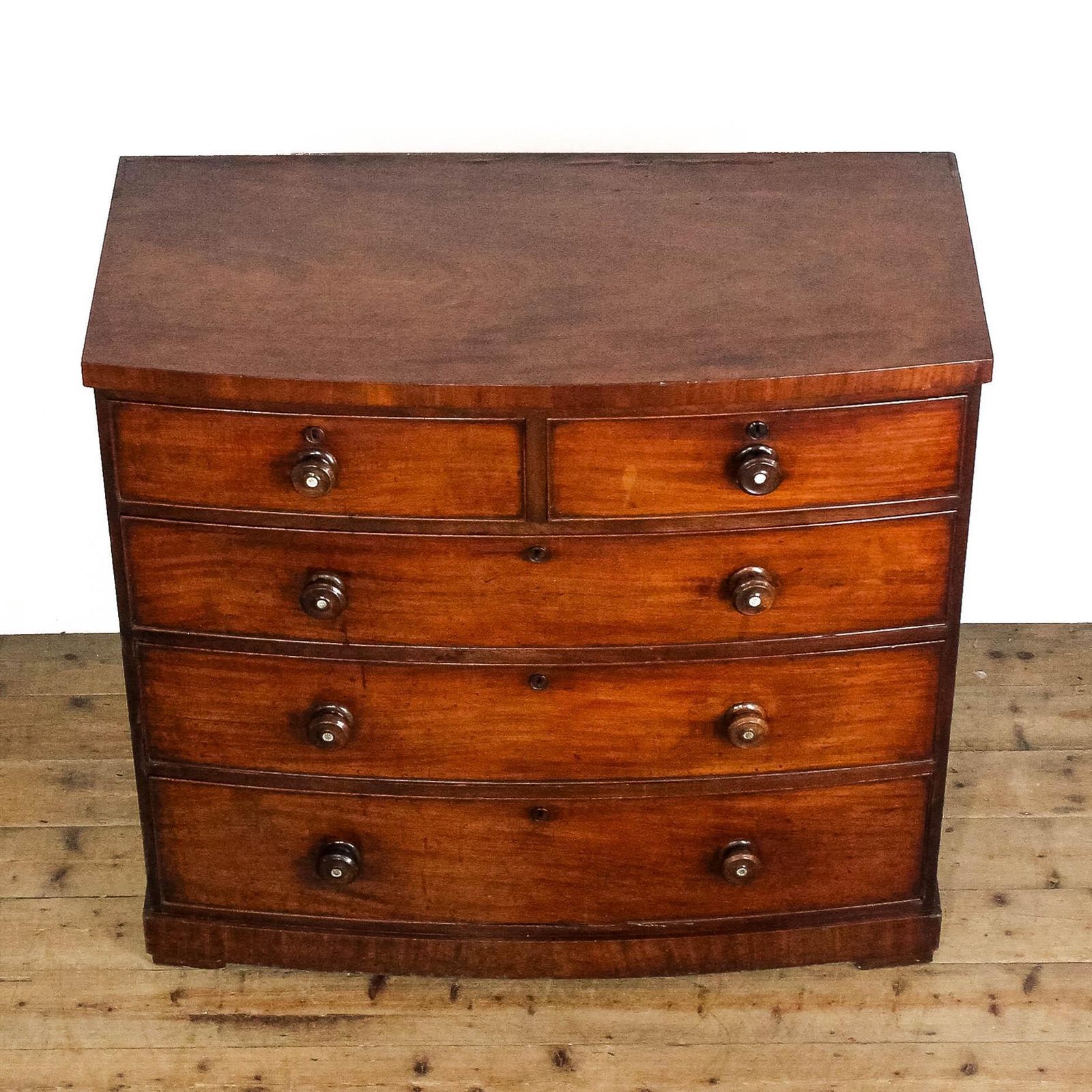 photo for sale Victorian Mahogany Bow Front Chest Of Drawers