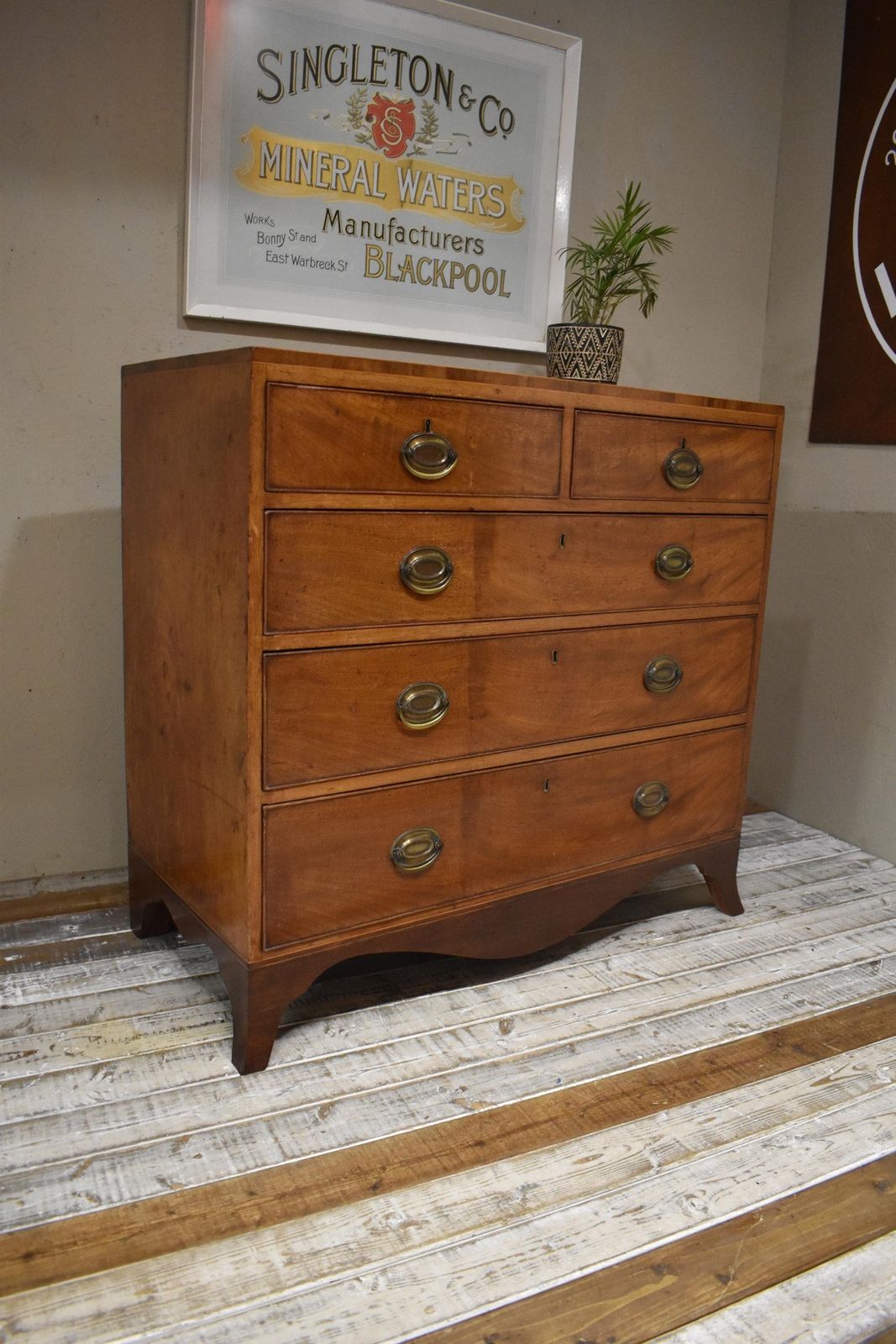 Antique Regency Victorian Mahogany Chest Of Drawers