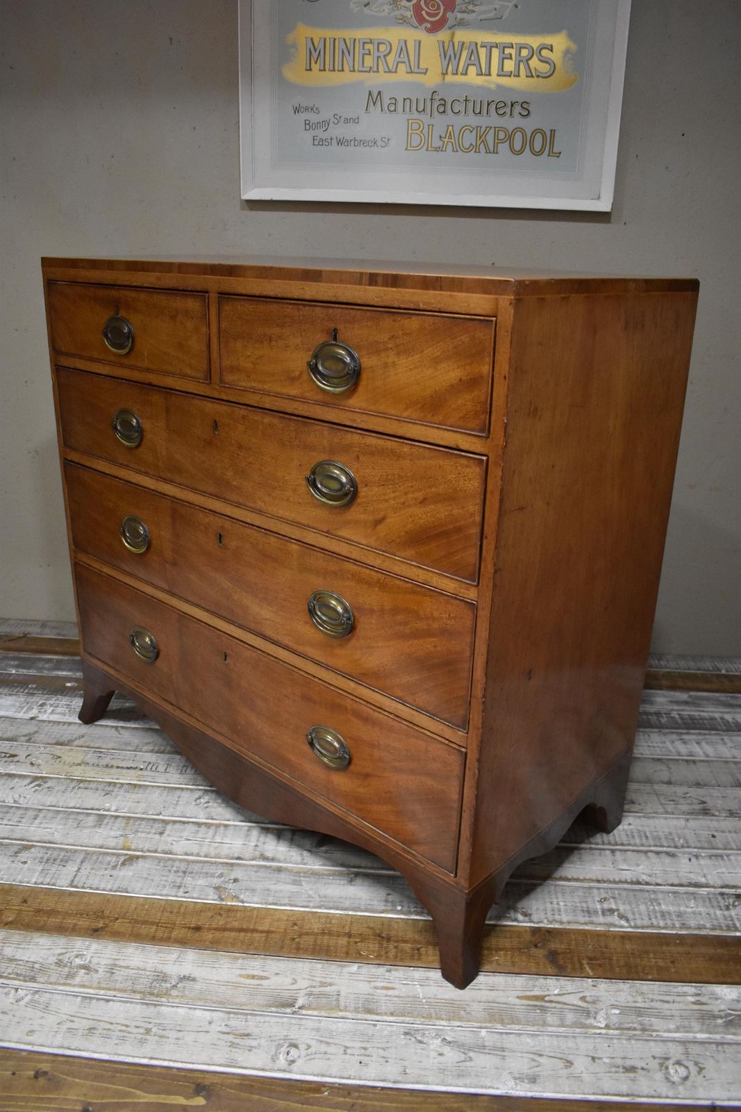 Antique Regency Victorian Mahogany Chest Of Drawers photo vintage