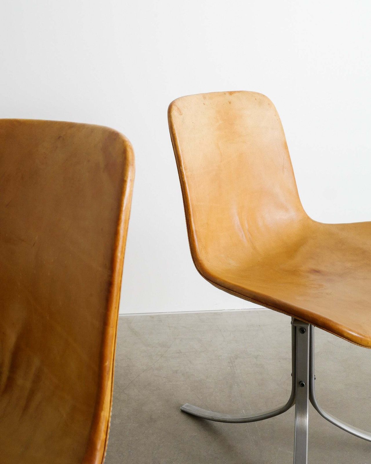 Set Of Four Poul Kjaerholm Pk9 Dining Chairs In Brown Leather By Fritz Hansen Denmark, 1995 photo 26500.0