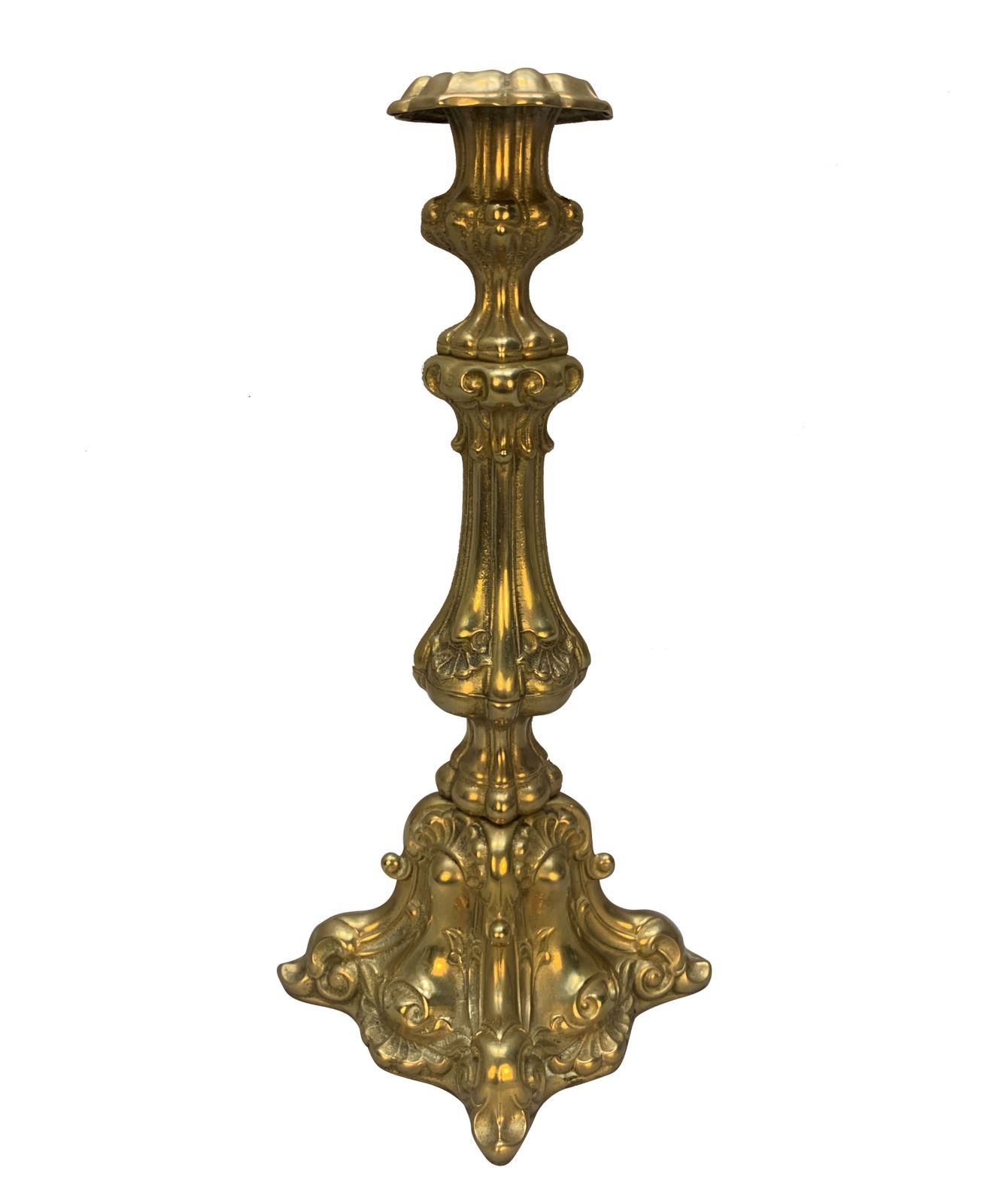 A Pair Of XIX Century English Gilt Brass Candlesticks photo furniture