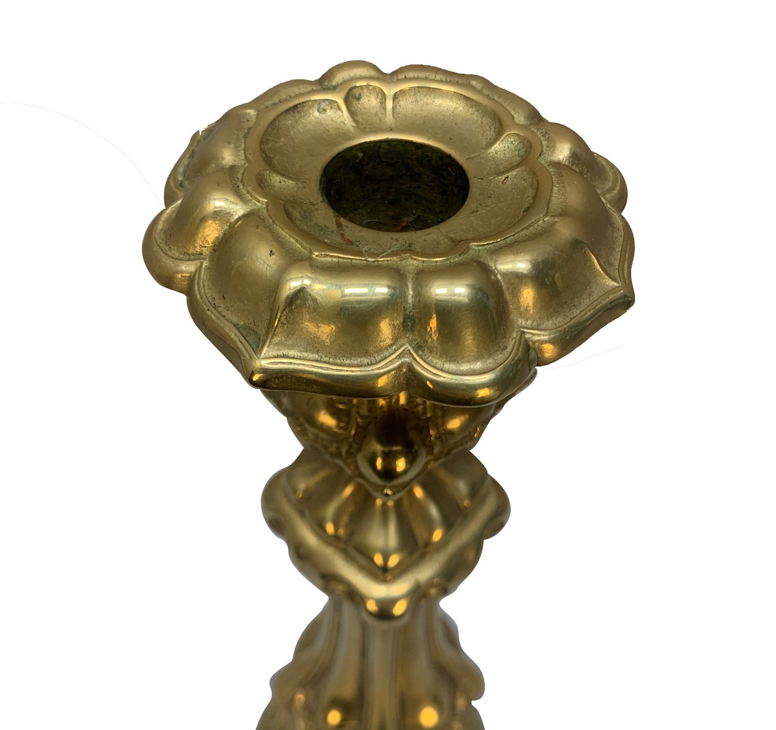 A Pair Of XIX Century English Gilt Brass Candlesticks photo 531.0