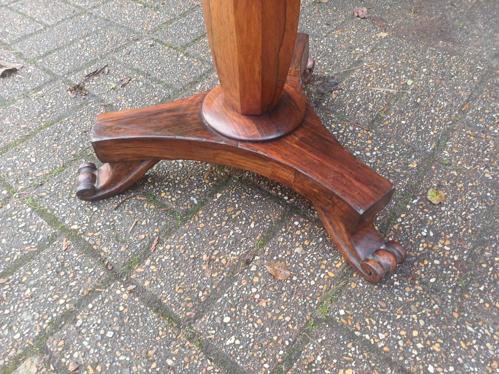 photo for sale Victorian Rosewood Occasional Side Table Antique Column Stand Pedestal Table Vintage Elegant English Wine Lamp Hall Table
