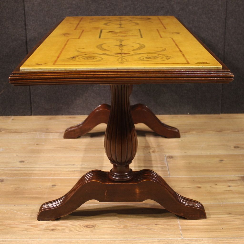 photo for sale Italian Coffee Table In Beech Wood With Marble Top