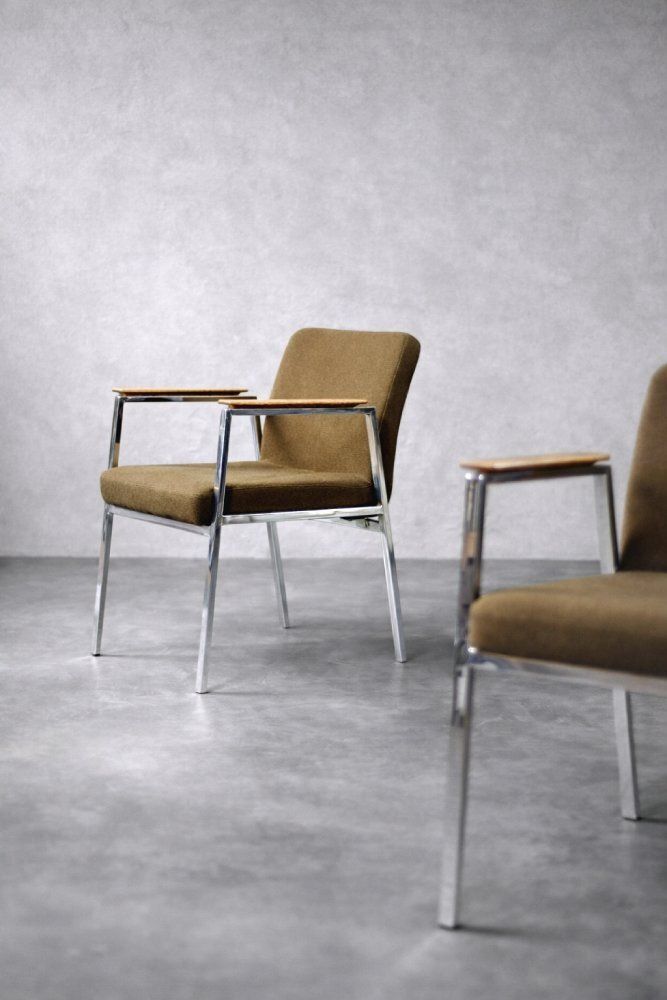 Mid Century Modern German Brown Conference Chair From Drabert, 1970s photo buy