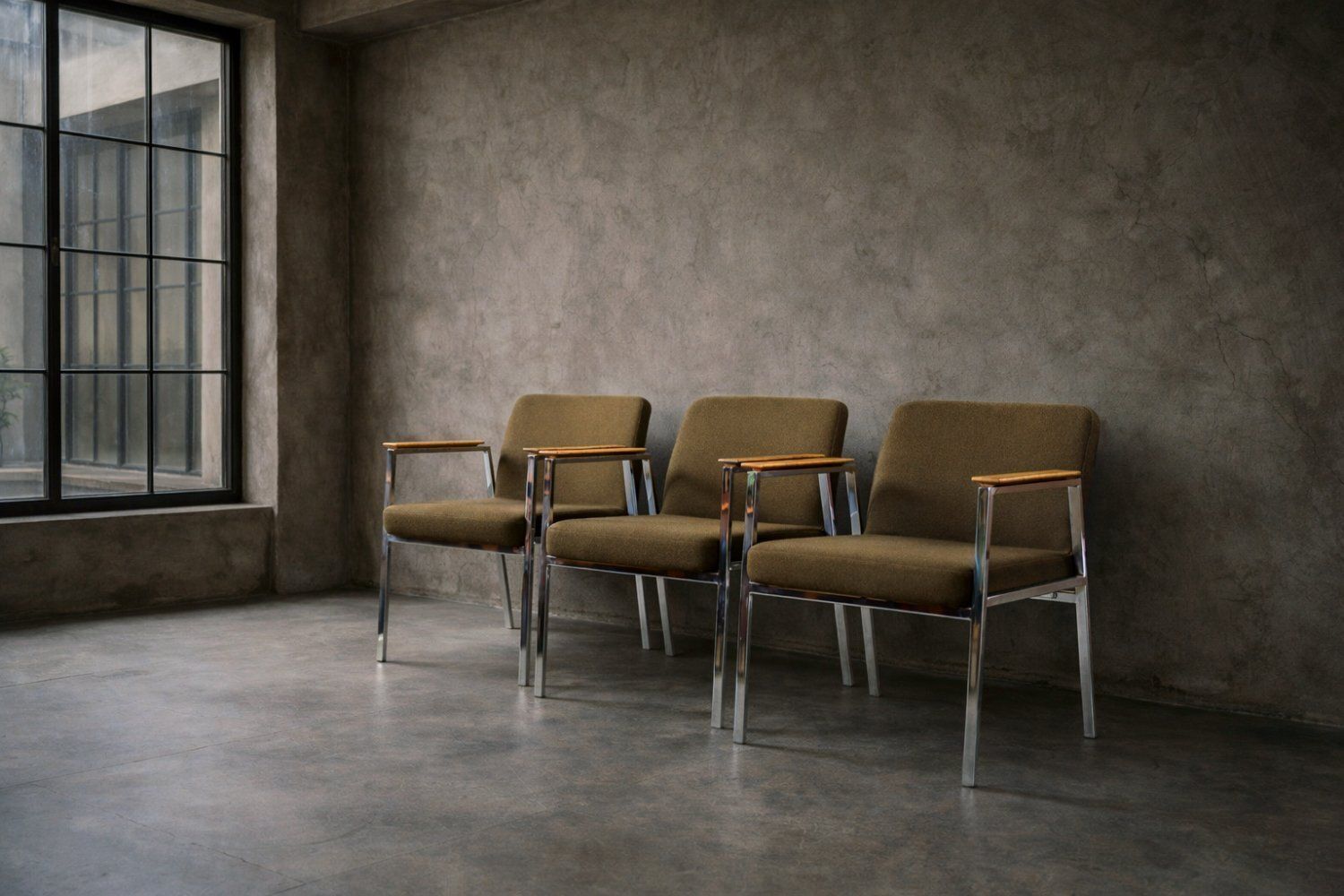 Mid Century Modern German Brown Conference Chair From Drabert, 1970s photo vintage