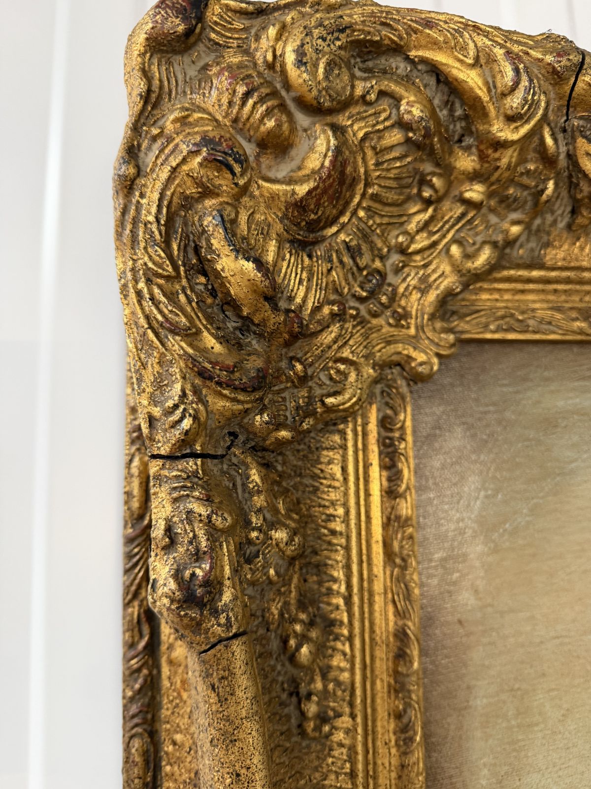 360.0 Large Gilt Framed Oil On Canvas Of A Girl In Countryside With Heavy Gilt Frame photo