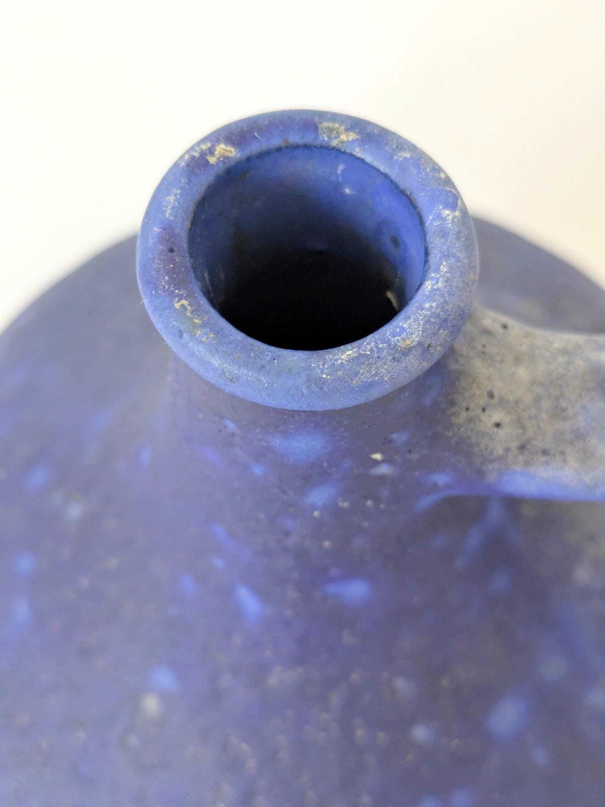 photo furniture Midcentury Handle Vase By Heyne Keramik, Ultramarine Klein Blue Fat Lava, West Germany, 1960s