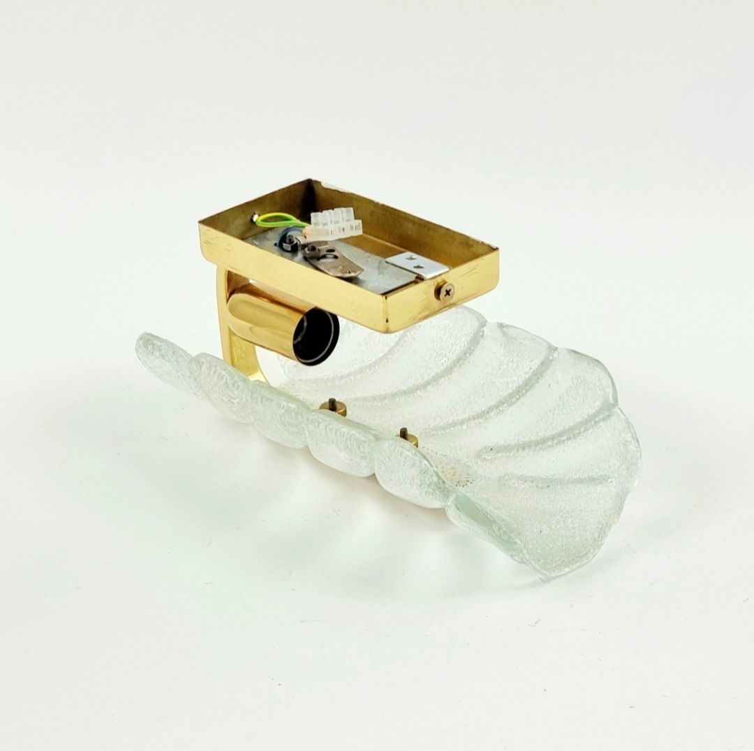 Scandinavian Glass & Brass Leaf Wall Light By Carl Fagerlund For Orrefors, Sweden, 1960s photo buy