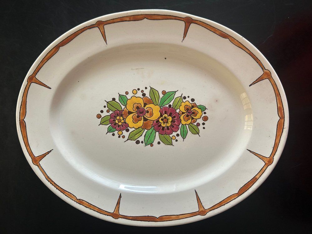 Home Decor Art Deco Dishes And Plates From Boch Fréres La Louviére, 1920s, Set Of 8 photo