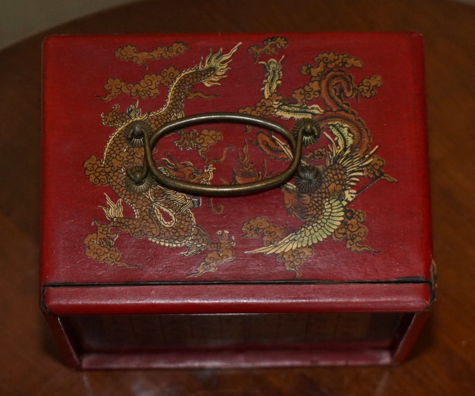 Antique Mahjong Suite Circa 1940's Chinese Chinoiserie Dragon Design Plus Dice photo 1495.0