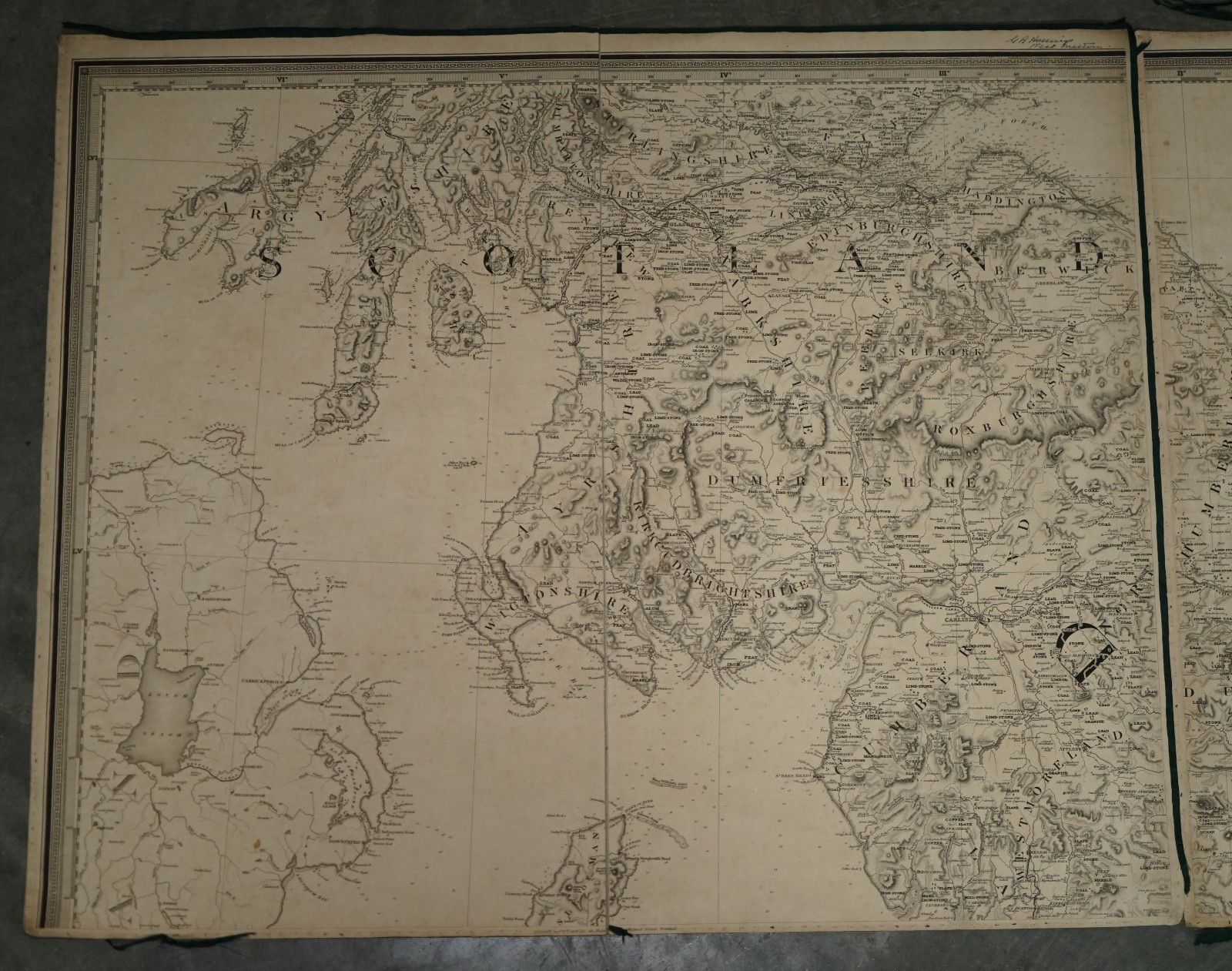 photo vinterior 1830 Dated Extra Large 194cm X 159cm Inland Navigation Map Canals And Railroads