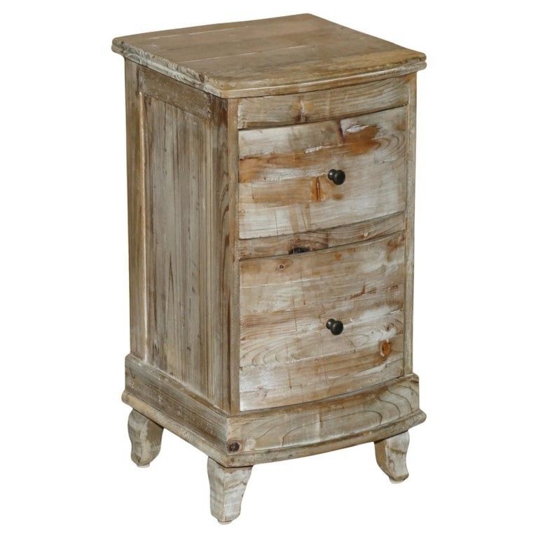 Vintage Loaf Recliamed Hardwood Side End Table Wine Nightstand Table Drawers