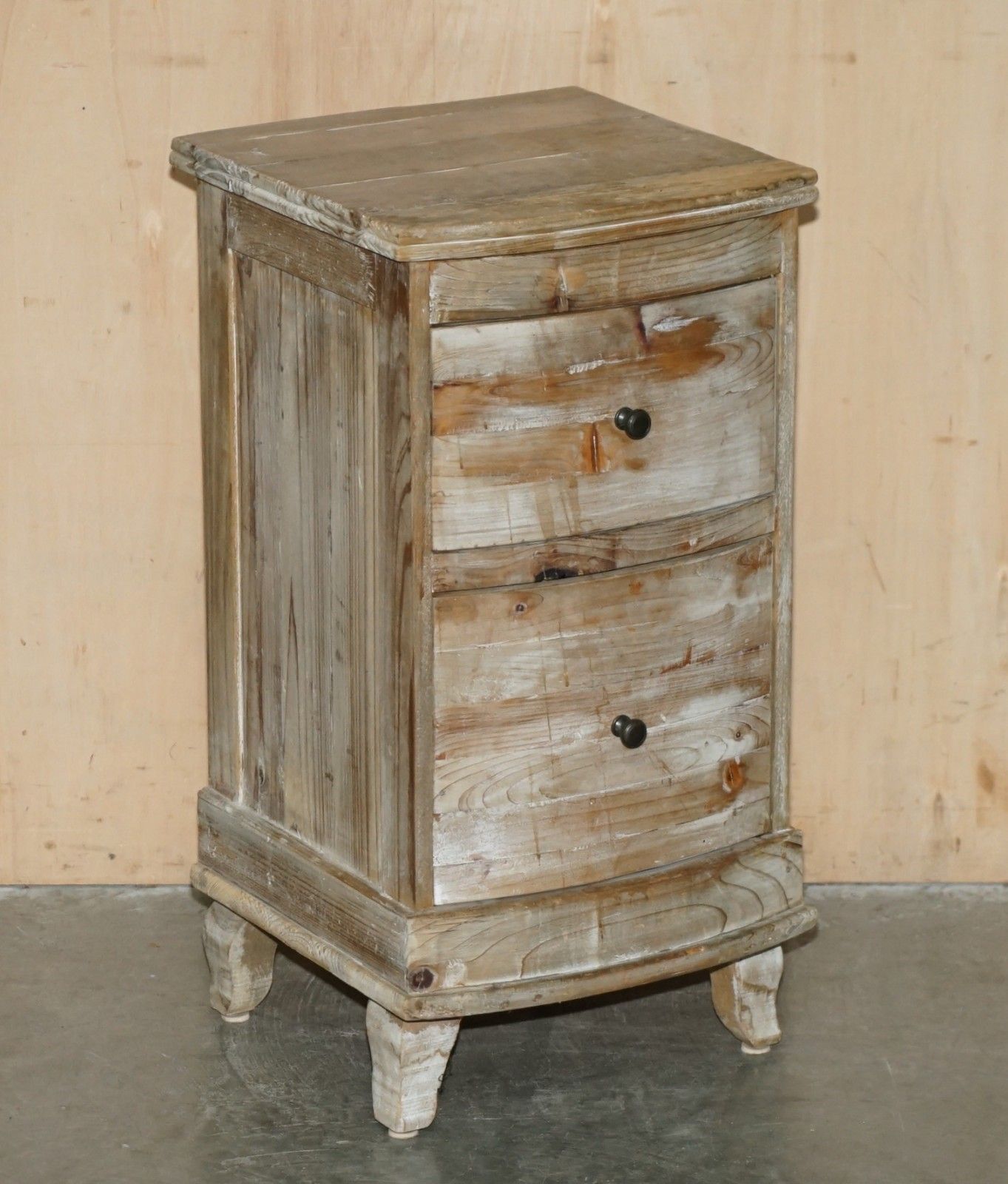 Vintage Loaf Recliamed Hardwood Side End Table Wine Nightstand Table Drawers photo furniture