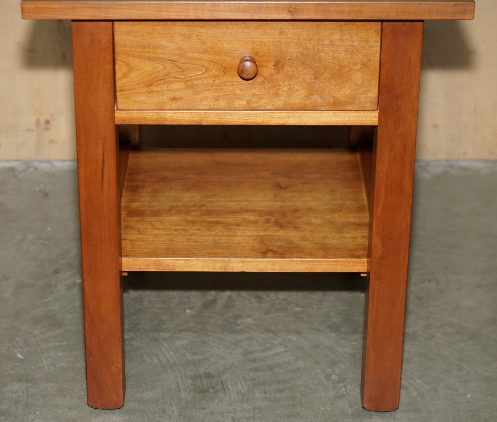 Pair Of Lovely Cherry Wood Side End Nightstand Tables Bought From Harrods London photo vinterior