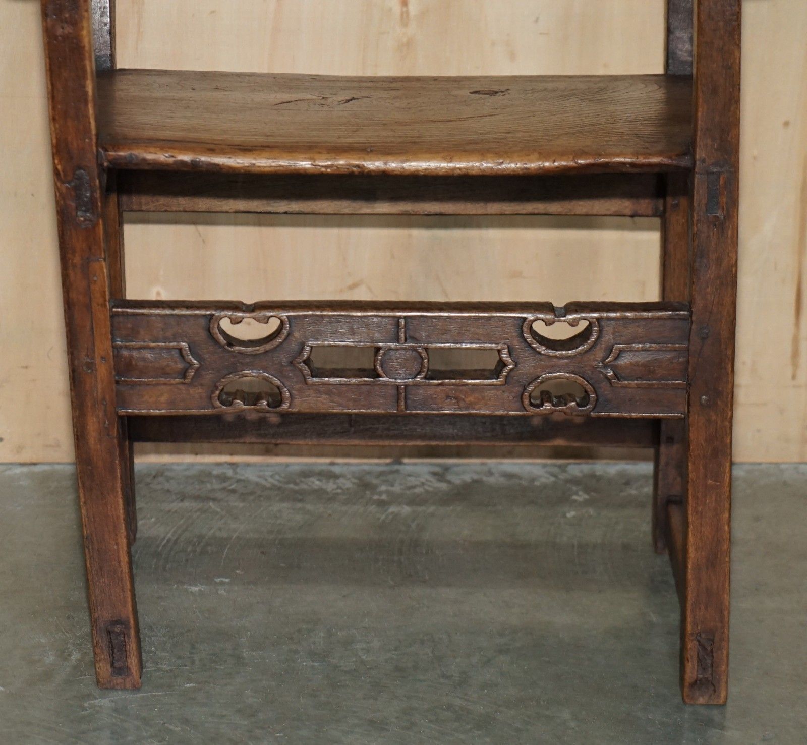 photo for sale Stunning Circa 1780 1820 Antique Hand Carved Elm & Fruitwood Provincial Chair