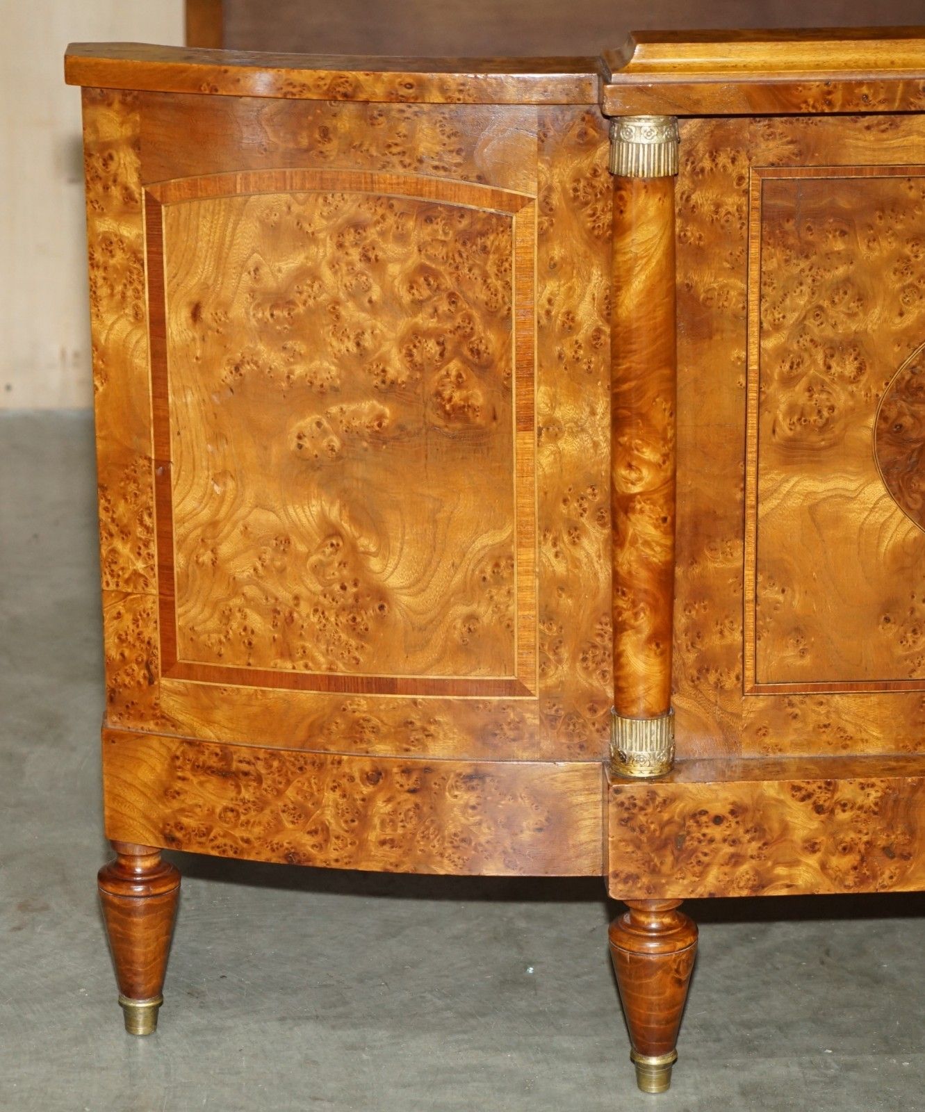 Antique Fully Restored Circa 1880 French Empire Burr Walnut Estate Bed Frame photo buy